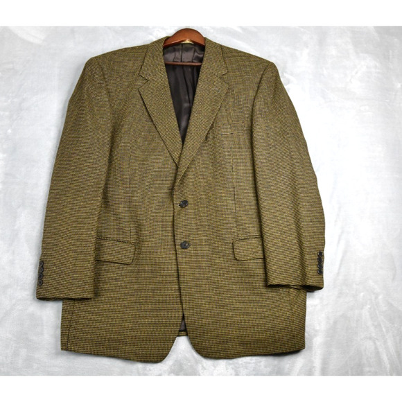 Joseph Abboud Blazer Men's 44L (44R) Brown Micro Check Sport Coat Jacket - Picture 1 of 11